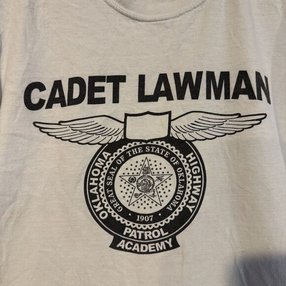 Vintage Oklahoma Highway Patrol Cadet Lawman Academy Elks Oklahoma L T-Shirt - Picture 2 of 9